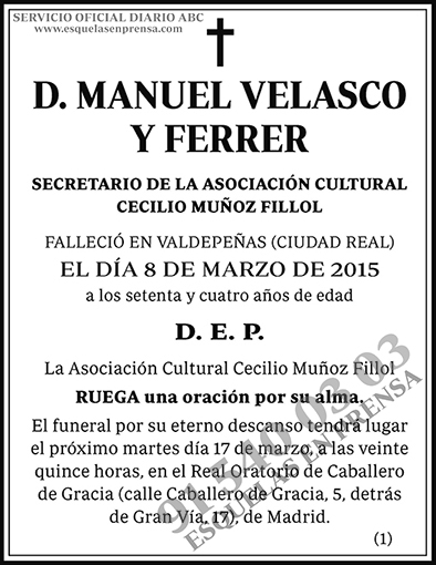 Manuel Velasco y Ferrer